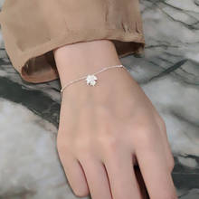 Pulseira e bracelete de pingente de folha de prata esterlina 925, pulseira para mulheres, joias de festa sl336 2024 - compre barato