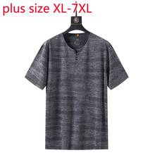 New Arrival Fashion Super Large Summer Ice Silk Short Sleeve Casual V-neck Tshirt Men Plus Size XL 2XL 3XL 4XL 5XL 6XL 7XL 2024 - buy cheap