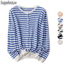 2021 Women Autumn Spring O-Neck Knitted Striped Women Sweaters Coat Cardigans Long Sleeve Women Poncho Sweaters Pull Femme Tops 2024 - buy cheap