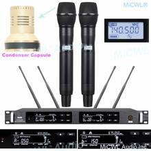Microfone sem fio digital ksm9 uhf dual, conjunto de microfone digital com cápsula dinâmica e condensador 2024 - compre barato