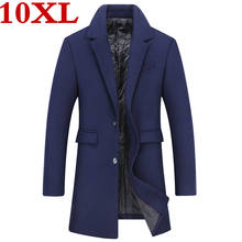9XL 10XL плюс 8XL Размер 7XL 6XL повседневное шерстяное пальто мужские шерстяные пальто и куртки зимняя кашемировая куртка мужское длинное пальто 2024 - купить недорого