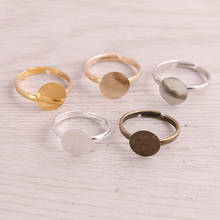 SWEET BELL-Bases de anillos ajustables, 30 unids/lote, 5 colores, 10mm, cabujón, anillos en blanco 2024 - compra barato