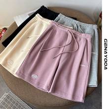 Genayooa Summer 2021 Shorts Women High Waist Elastic Waist Shorts Feminino Korean Style Fitness Cotton Women Shorts Ladies 2024 - buy cheap