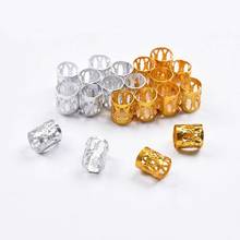 100pcs Hair Braid Beads Clips Jewelry Dreadlock Gold Silver Cuff Hair Braids Adjustable Tubes Beads Rings Accessories 2024 - buy cheap