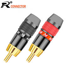 10pcs/lot RCA Connector Gold Plated Wire Connector 8mm Cable RCA Male Plug High Quality Speaker Plug Adapter 5 Pairs Red+Black 2024 - buy cheap