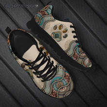 ELVISWORDS-Zapatillas planas con estampado de huellas de perro para mujer, zapatos de deporte de malla transpirable, diseño de marca, diseño bohemio 2024 - compra barato