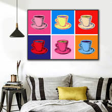 Colorful Coffee Pop Art Canvas Painting Modern Wall Pictures Home Decoration Scandinavian Posters Printing 2024 - buy cheap