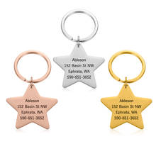 Personalized Dog Tags Engraved Cat Puppy Pet ID Name Phone Number Collar Tag Pendant Pet Accessories Pentagram Dog Tag Rosegold 2024 - buy cheap