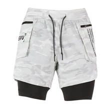 2020 verão correndo esportes shorts homens 2 em 1 jogging shorts de fitness secagem rápida camuflagem elástica ginásios treino curto pant para homem 2024 - compre barato