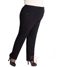 2020 Осень Зима теплые прямые брюки для женщин 7x размера плюс эластичные повседневные брюки с высокой талией женские черные брюки карго для женщин fw576 2024 - купить недорого