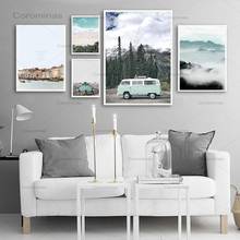 Scandinavian Style Travel Landscape Canvas Wall Art Poster Nordic Print Painting Nature Decoration Pictures Modern Home Decor 2024 - buy cheap