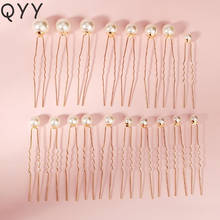 QYY Fashion 18pcs/lot Pearl Hair Pins for Women Accessories    Prom Gold Color Bridal Wedding Hair Jewelry Bride Headpiece 2024 - buy cheap