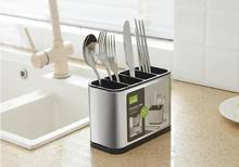 1PC Stainless Steel Spoon Fork Storage Rack Wall-mounted Kitchen Utensils Drain Holder Shelf Chopsticks Cage Container OK 1176 2024 - buy cheap