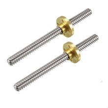 uxcell 2PCS 100mm T8 Pitch 2mm Lead 12mm Lead Screw Rod with Copper Nut for 3D Printer 2024 - buy cheap