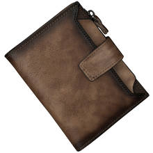 Vintage Men Purse Clutch Credit/ID Cards Holder Male Zipper Coin Pocket Multi-Capacity Money Bag Genuine Leather Short Wallet 2024 - buy cheap