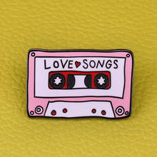 Розовая эмалированная лента в виде кассеты любимых песен, подарок на День святого Валентина для музыкальных фанатов в стиле ретро 2024 - купить недорого