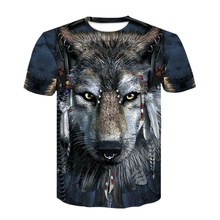 2021 Hot Summer New 3D T Shirt Summer Hipster Short Sleeve Tee Tops A Wolf in the snow T-Shirts Short sleeve tops Streetwear 2024 - buy cheap