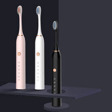 Cepillo de dientes eléctrico sónico para adulto, dispositivo Dental con temporizador inteligente, recargable por USB, blanqueador, 4 cabezales, 2021 2024 - compra barato