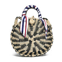 Chic Handmade Rattan woven Round Handbag Vintage Retro Straw Knitted Messenger Bag Lady Handbag Summer Beach Tote Circle Bag 2024 - buy cheap