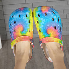2021 Summer New sandals Women Hole Shoes summer beach  Rainbow Rubber Clogs For Men Garden Shoes  Cholas Sandalias Hombre 2024 - buy cheap