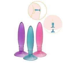 Mini plugue anal para iniciantes, brinquedo sexual de silicone com 80mm, estilo gelatinoso, plug anal para homens e mulheres, massagem da próstata, jogo adulto 2024 - compre barato
