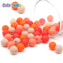 Cute-idea 12mm 50Pcs silicone beads  chewing teething DIY handmade safe pacifier chain jewelry necklace bracelet baby teether 2024 - buy cheap