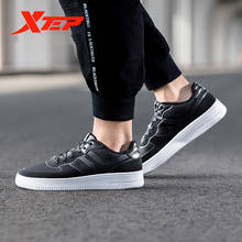 Xtep air men skateboarding sapatos à prova dwaterproof água preto branco tênis de couro sapatos casuais para o homem ao ar livre 983319315705 2024 - compre barato