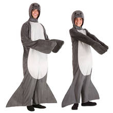 Monos de franela cálida para adultos y niños, monos con sello de león marino, disfraces de Cosplay, ropa de casa para Halloween, Invierno 2024 - compra barato