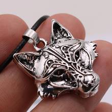 Viking Amulet Animal bear Head Necklaces For Women Men viking wolf head necklace pendan norse talisman ethnic jewelry 2024 - buy cheap