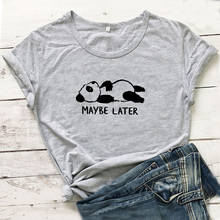 Camiseta kawaii, de desenhos animados, panda, feminina, para o verão, de manga curta, branca, de algodão mulher 2024 - compre barato
