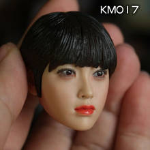 1/6 female head Sculpt with PVC hair KUMIK KM017 Asian beauty head Carving  for pale Female Body toy 2024 - buy cheap