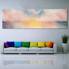 Nordic Wall Art  Abstract Sea Cloud Landscape Art Print Posters Canvas Painting Gold Sun Wall Picture For Living Room 2024 - buy cheap