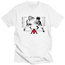 Camiseta de algodão de manga curta impresso hunter x hunter hxh anime tshirt harajuku único masculino gon freecss killua zoldyck t camisa 2024 - compre barato