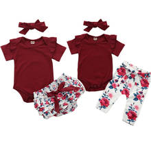 0-24M Newborn Baby Girls Clothes Sets Floral Print Ruffle Tops Romper Tutu Shorts Pants 3PCS Outfits Clothes 2024 - buy cheap