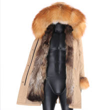 Real Fox Fur Coat Men Parkas Raccoon Fur Collar Fox Fur Lined High Jacket Winter Man Clothing Waterproof Long Jacket 2020 2024 - buy cheap