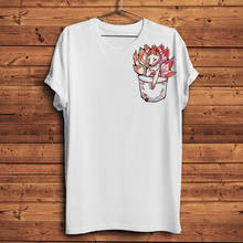 Милая футболка с изображением милой лисы в кармане, забавная kawaii аниме, homme, белая Повседневная мужская футболка с коротким рукавом, унисекс, Harajuku, уличная футболка 2024 - купить недорого