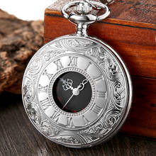 Antigo numerais romanos quartzo fob relógio de bolso das mulheres dos homens caso oco steampunk pingente vintage com corrente presentes 2024 - compre barato