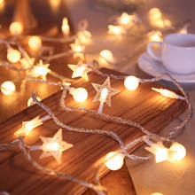 Luzes de led decorativas com bolinhas, guirlanda para decoração de casa, árvore de natal, com bateria decorativa, guirlanda de casamento de inverno 2024 - compre barato