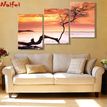 triptych diy 5d diamond painting red tree 3 pieces full square diamond mosaic embroidery sunset landscape rhinestone decoration 2024 - buy cheap