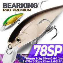 Bearking Excellent 78mm 9.2g dive 0.8-1.2m fishing tackle new model perfect action minnow suspending bait 5 colors for choose 2024 - buy cheap