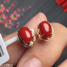 KJJEAXCMY fine jewelry natural red coral 925 sterling silver women earrings new Ear Studs support test trendy 2024 - buy cheap
