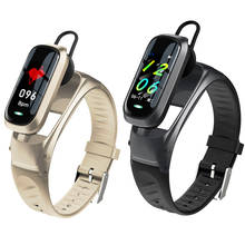 Relógio inteligente bluetooth chamada b9, pulseira inteligente bluetooth, headset, monitoramento de frequência cardíaca, relógio ios, android, homens e mulheres 2024 - compre barato
