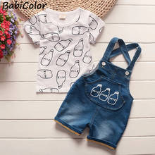BabiColor-ropa de verano para bebés, camiseta de dibujos animados y pantalones de babero, chándal para niños pequeños, 2 uds. 2024 - compra barato