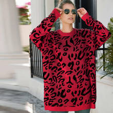 Fall/Winter 2021 New Women's Leopard Print Sweater High Street Long-sleeved Round Neck Pullover Female  Turtleneck Jumper  Em* 2024 - buy cheap