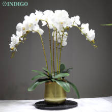 Large Phalaenopsis Orchid 90CM Real Touch Flower Artificial Flower Wedding Decoration Moth Orchid Floral Christmas Party- INDIGO 2024 - buy cheap