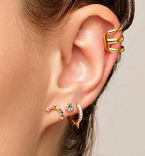 Delicate Dainty Girl Women Multi piercing Jewelry 100% 925 Sterling Silver Mini Rainbow Stud Earring 2024 - buy cheap