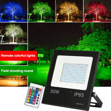 Luz LED de inundación con Control remoto para exteriores, focos de iluminación para jardín, 220V, RGB, 16 colores, 30W, 50W, 100W, resistente al agua IP66 2024 - compra barato