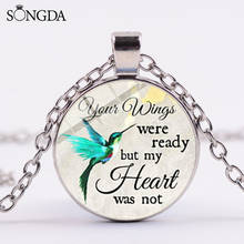 Your Wings Were Ready But My Hearts Were Not Necklace Memorial Loss Of A Loved One Statement Necklace Commemorate Jewelry 2024 - buy cheap