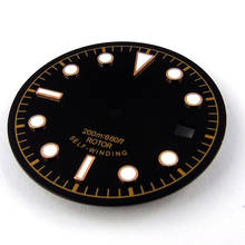 New 30.4mm black Dial luminous markers date window fit ETA 2836 2824 miyota 82 Movement Men's New Watch dial 2024 - buy cheap
