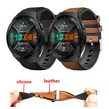 Ремешок кожаный и силиконовый для Huawei Gt 2e 46 мм, браслет для часов Huawei Watch GT 2 Pro Correa, 22 мм 2024 - купить недорого